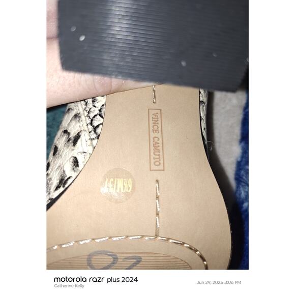 Vince Camuto Cottara Over-The-Knee Black White Snake pointed Western Boots... - Picture 7 of 7